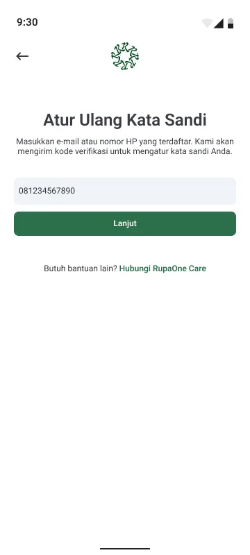 Verifikasi Atur Ulang Kata Sandi Terisi